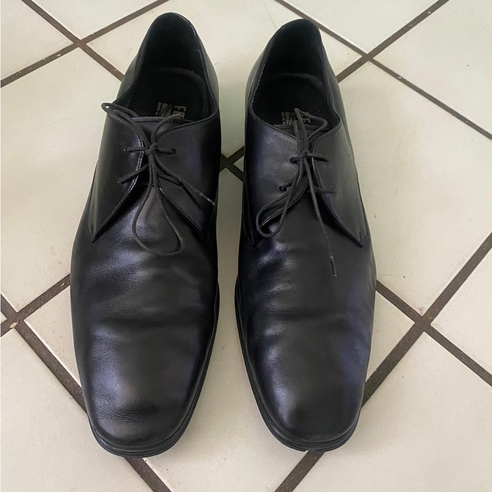 Salvatore Ferragamo Black Leather Oxfords